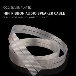 Hifi 리본 오디오 스피커 케이블 와이어 OCC 실버 도금 하이엔드 라우드 10/14 코어 라인 고