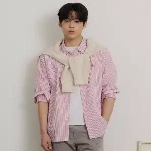 빈폴 멘 시어서커 스트라이프 셔츠 레드 BC6364C186