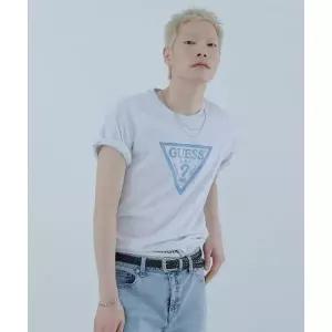 게스 GUESS [CORE] 3color 유니 데님 프린트 삼각 반팔 티셔츠 MQ2K9432