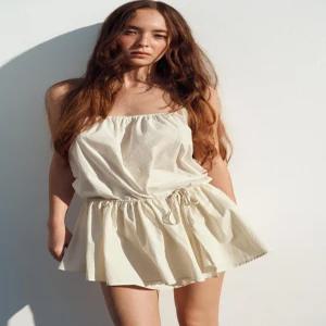 [매장정품] ZARA 나일론 홀터넥 원피스 - 크림 4772/390/712