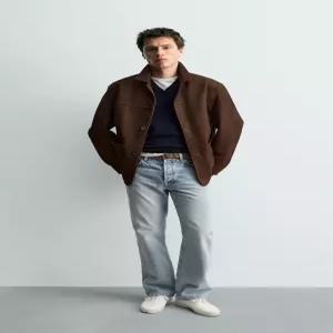[매장정품] ZARA 릴렉스핏 레더 자켓 재킷 - 브라운 4416/410/700