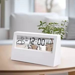 LCD 데스크탑 알람 시계 날씨 습도 달력 가전제품 스마트 및 온도 디지털 표시 투명 Type 2