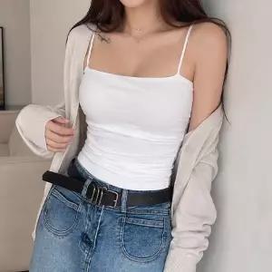 여성 스퀘어넥 4컬러 바디핏 셔링 슬림 캡나시 LK-NS13