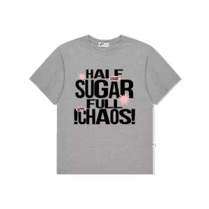 매장정품이스케이프프룸 ESCAPEFROM 하프 슈거 풀 카오스 프린트 오버핏 반팔티 그레이 E251OTS 225196