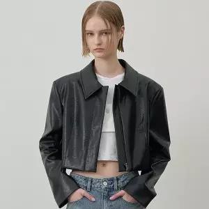 백화점 아틀리에 나인 LEATHER ZIPPER CROP JACKET JK3012