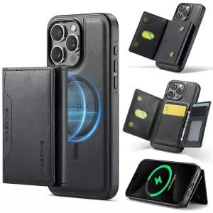 SZHAIYU K2 투인원 탈착식 마그네틱 폰 케이스, 아이폰 16 프로 맥스 카드 홀더 RFID 차단, Magsafe 지갑과