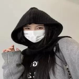 4컬러 패션아이템 후드형 니트머플러 후드케이프 후드머플러 후드케이프