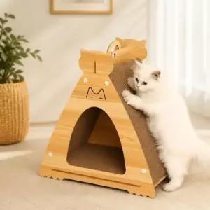 반려묘 사각 숨숨집 고양이 스크래처 M 사이즈 캣하우스