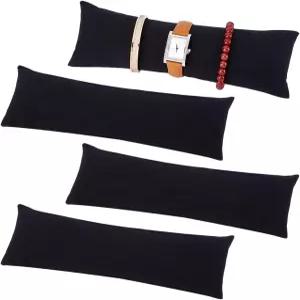 PH PandaHall 4Pcs 롱워치 베개 9.5 x 3.5 인치 린넨 천 팔찌 시계 디스플레이 쿠션 패드 뱅글 가정용