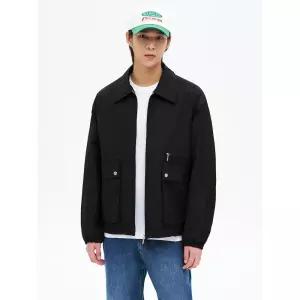 425239LYL5 에잇세컨즈 블루종 MA-1 -1 칼라 트윌 숏 점퍼 블랙 4846604