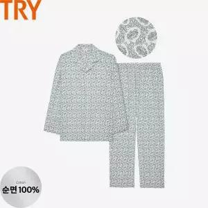 [하프클럽/TRY]트라이 남자 잠옷세트 파자마세트 면100 주자직 봄 가을 긴팔