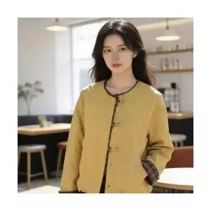 팔콘 여성 여친 코트 하프 설 봄 체크 캐주얼 쇼트 상의 라운드넥 KKE1