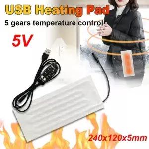 USB 5V 가열 와이어 히팅 매트 전기 발열체 필름 겨울용 발 온열 베개 조끼 코트 재킷 히터 패드