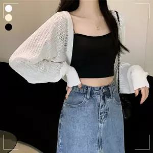 펀칭 봄 가디건 URK-325 니트 볼레로 카디건 여름 CWE91B6D