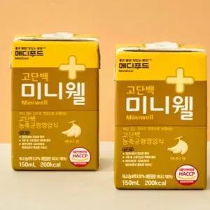 건강을위한 메디푸드 고단백 미니웰 바나나 Miniwell 200kcal [150㎖ x 24팩] 6박스