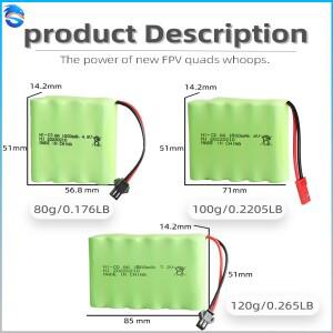 니켈-카드뮴(Ni-Cd) 4.2V 6V 1800mAh 충전식 배터리 RC 자동차 장난감 차량 무선 조종 모델용 300회 사이클