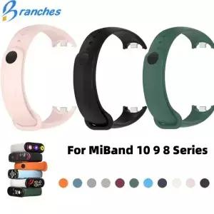 Xiaomi Mi Band 10 9 8 용 실리콘 시계 스트랩 손목 밴드 스포츠 팔찌 MiBand 8/9/10 Smartwatch 액세서리