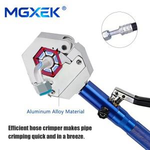MGXEK 유압 호스 크림퍼 AC 크림핑 툴 (바브드 및 비드형 피팅용) 에어컨 수리용
