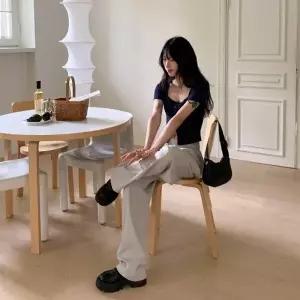 여자 밴딩 간절기 데일리 핀턱 와이드 롱 바지_25444749_588872