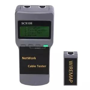 랜테스터기 휴대용 SC8108 LCD 네트워크 테스터 미터 RJ45 Cat5e Cat6 UTP 비 LAN 케이블 디스플레이 RJ11