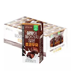 빙그레 설탕이 들어가지 않은 초코우유 190ml 24개