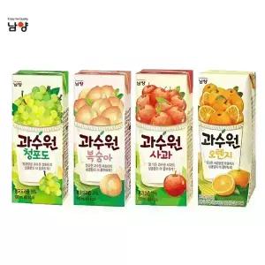 남양 과수원 190mlx12팩/사과/복숭아/청포도/오렌지/과즙/과일주스/무료배송