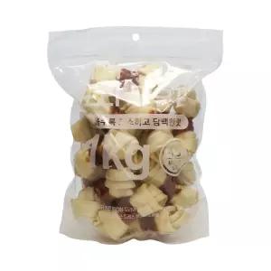 테비 오리우유껌 1kg M (4.5인치) 대용량 강아지간식