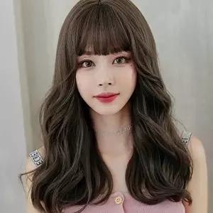 여성인모통가발 긴머리통가발 헤어미용재료-WFG616E
