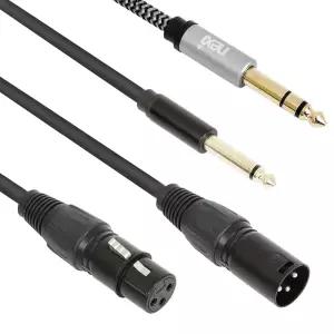5.5 TS 모노 TRS 스테레오 XLR 캐논 마이크 케이블 1.5m 3m 5m 암수 수수 Hi-Fi 고음질 믹서 기타 앰프 오디오 악기 연장 XLRtoTRS 마이크선 연장선