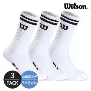 [윌슨]윌슨 남성 스포츠 쿠션 넥 투링글 크루삭스 3P_WH/BK