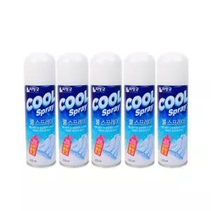 쿨스프레이 220ml 5개 옷에뿌리는 에어컨 아이스쿨 급속냉각 패션 스타일 디자인 룩