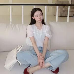 클라비스 레이스 테이프 블라우스_CVBWG2501M 395575