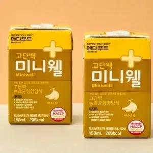 건강을위한 메디푸드 고단백 미니웰 바나나 Miniwell 200kcal [150 x 24팩] 4박스