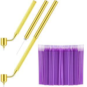 톤디아모 100팩 0.5mm 터치업 페인트 브러시 수리 펜 골드 라이터 페인트 어플리케이터 펜 디테일 유체 라이터 펜 일회용 마이크로 어플리케이터 자동차 스크래치 수리 칩용
