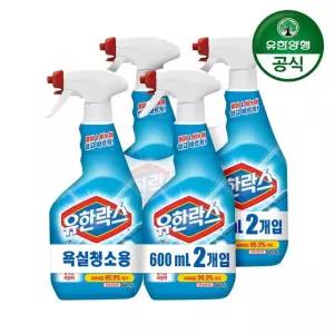 유한락스 욕실청소/곰팡이제거/주방청소 600ml 4개