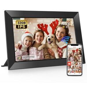 Framo 10 1인치 WiFi 디지털 액자, 32GB 메모리, 1280 x 800 IPS 터치스크린 스마트 전자 사진 벽걸이형, 자동 회전, 어디서나 앱을 통해 사진/비디오 공유
