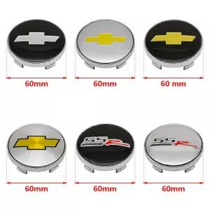 자동차휠캡 4개 ABS알루미늄 60mm 엠블럼 자동차 휠 허브 센터 캡 부품 쉐보레 크루즈 캡티바 라세티 스파