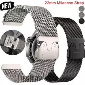 삼성 갤럭시 시계 3 용 22mm 밀라노 스트랩 Xiaomi Redmi Watch 5 45 46mm 액티브 메탈 솔로 루프 스테인레스 스틸 손목 밴드 Silver 22mm