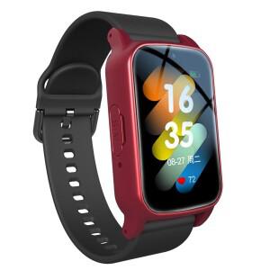4G 노인용 스마트워치 GPS, SOS, 낙상 감지 긴급 지원, AI 건강 모니터링 노인용 레드 A