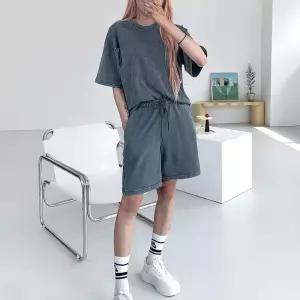 단품가능/꾸안꾸셋업 피그먼트 반팔 반바지 세트 여름트레이닝세트 오버핏 츄리닝 스? 워싱 커플 남녀공용