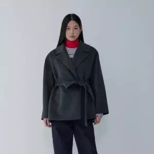 [롯데백화점]보브 울 블렌드 벨티드 피코트7115416X05