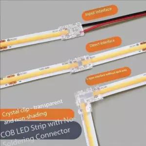 COB 커넥터 8mm 고정 핀용 터미널 24v 2핀 5 단일/이중 LED 무암영 끝단