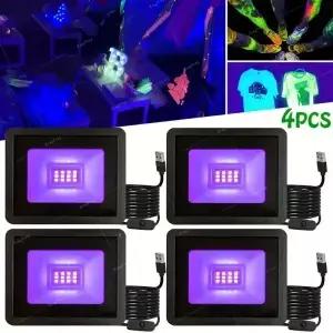 10W LED UV 스포트라이트 385-400nm 투광 조명 파티 DJ 축제 스위치가 있는 형광 무대 효과