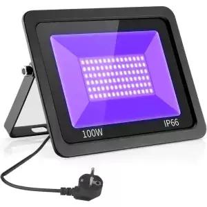 395nm UV 홍수 빛 30W 50W 100W 야외 투광 조명 자외선 형광 무대 램프 IP66 방수 85V-240V 디스코 파티