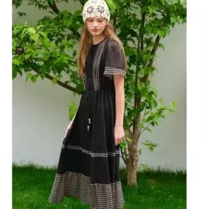 플라스틱아일랜드 CAPSULE LINE 보더프린트 롱 원피스 PS2WO582 1100666