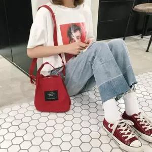 솔리드 미니 에코백 크로스백 손가방 캔버스 무지백 미니가방 캔버스가방 복주머니