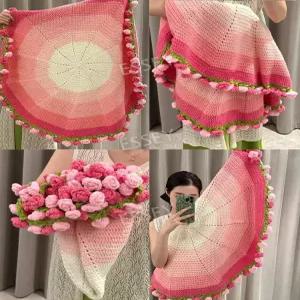 꽃다발담요 뜨개꽃다발 어버이날선물 DIY