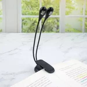 클립형 집게 LED 투헤드 독서등 AAA 건전지 USB 겸용 사용 독서등 북라이트 휴대용스탠드