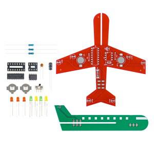 DIY 전자 키트 소형 비행기 흐름 램프 깜박임 CD4017 LED 재미 과학 부품 납땜 조립 연습