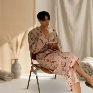 여성 여름 캐주얼 캐릭터 프린트 가디건